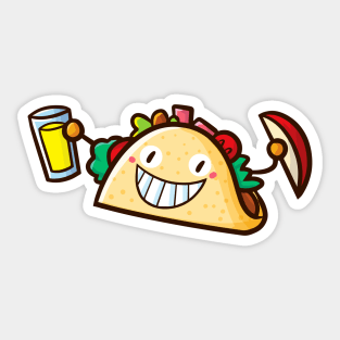 Funny Happy Taco Sticker